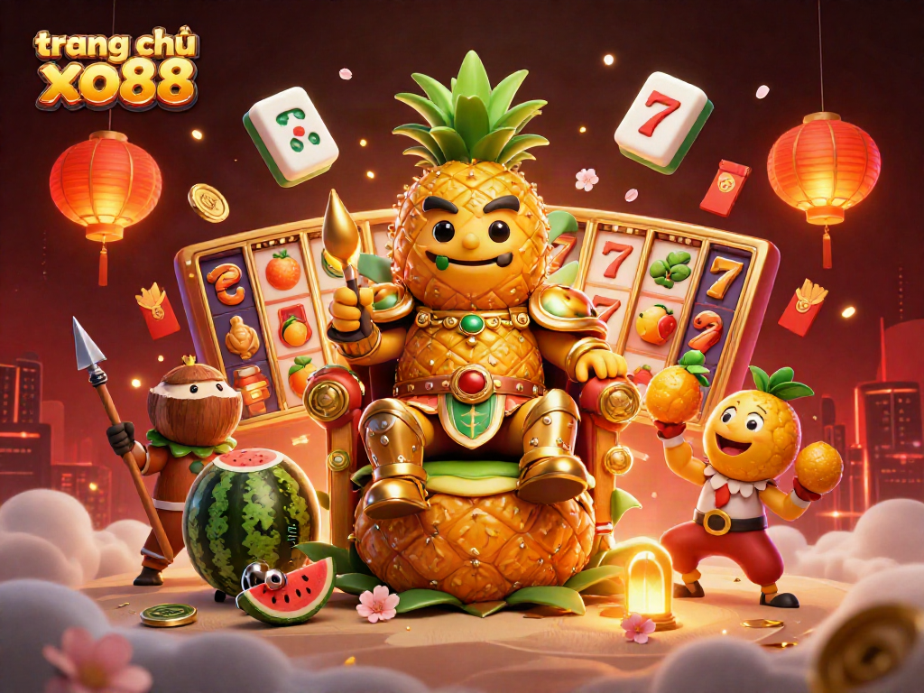 Spin and win at trang chủ xo88 with golden slot reels and vibrant casino characters.