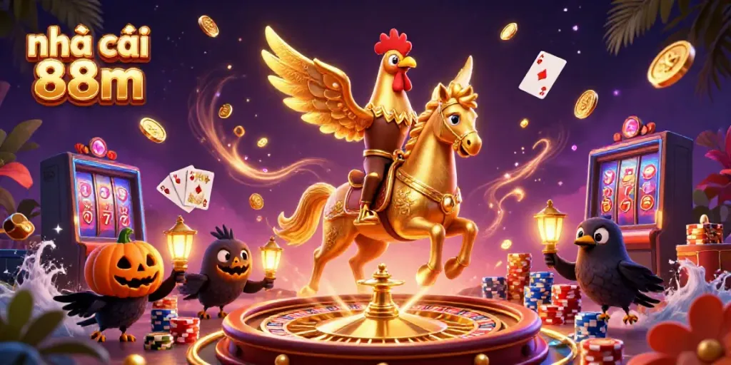 Join the action at nhà cái 88m with vibrant gaming elements in a dynamic casino scene