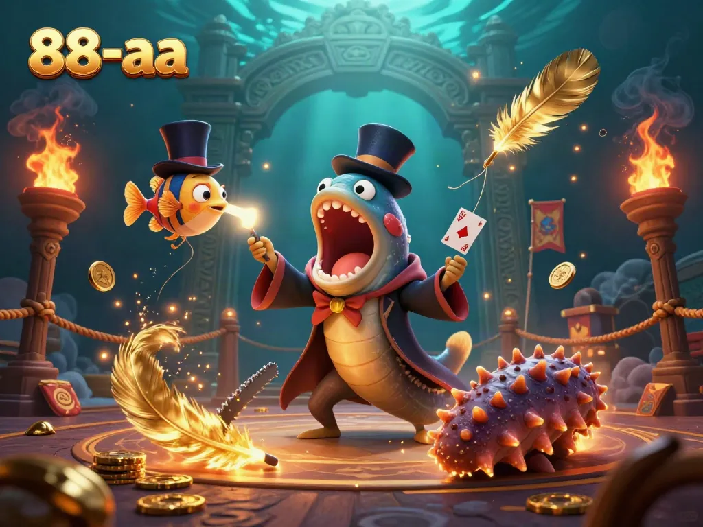 88-aa celebrates exciting casino magic with underwater characters performing tricks and fun elements.
