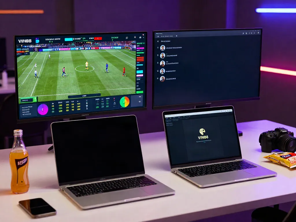 Exciting online betting atmosphere at VIN88 with players engaging in football betting.