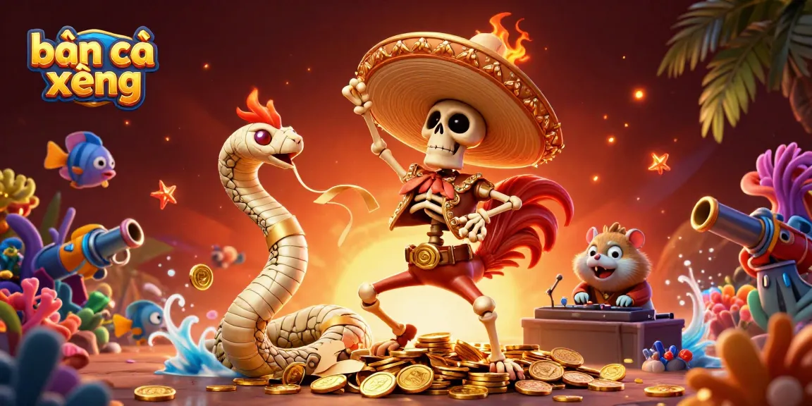 Experience thrilling bắn cá xèng gameplay with vibrant characters and action-packed visuals.