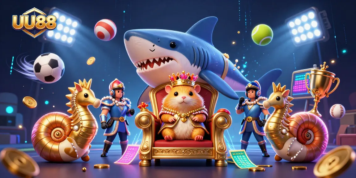 Experience the vibrant UU88 gaming world with a spectacular 3D illustration showcasing thrilling action and unique casino elements.