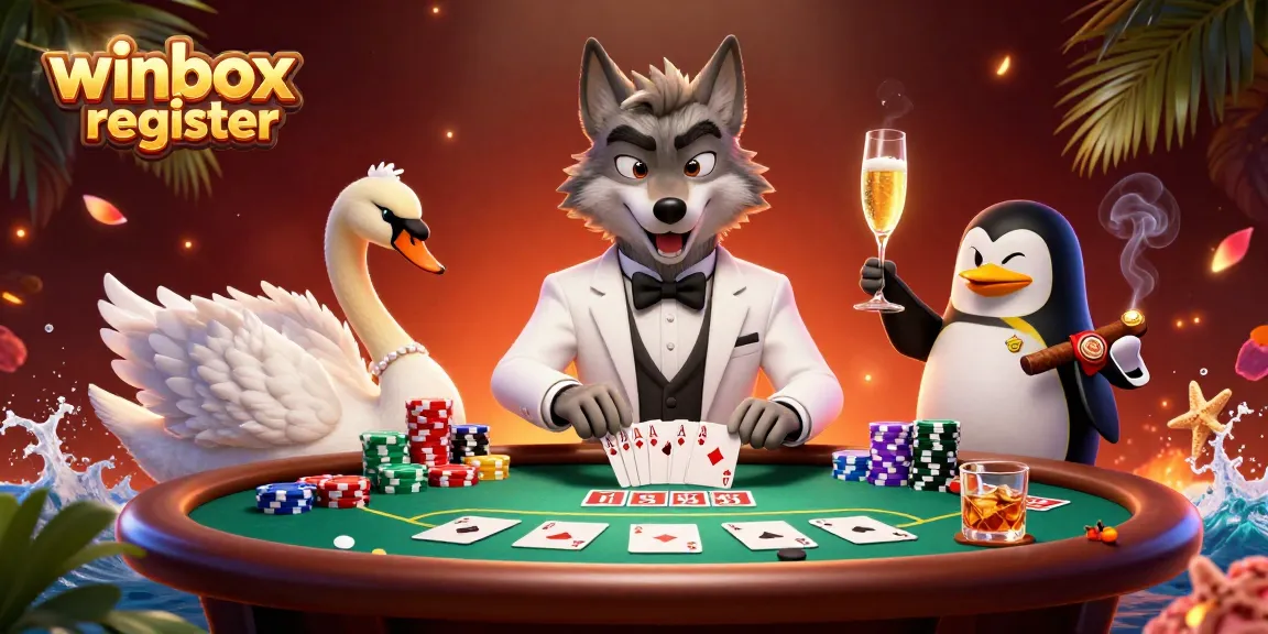Engage with the thrilling winbox register scene showcasing elegant characters enjoying a vibrant casino atmosphere.