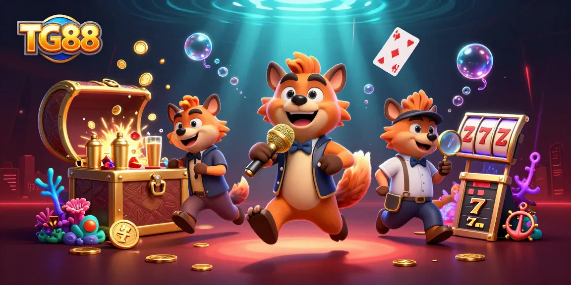 Experience the vibrant TG88 casino realm with hyenas in action, slots and treasures abound.