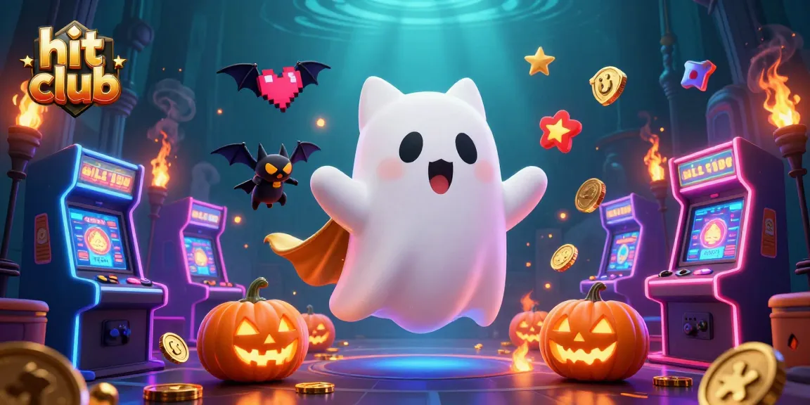 Experience the thrill of the hit club with a ghost cat and vampire bat in a haunted casino.
