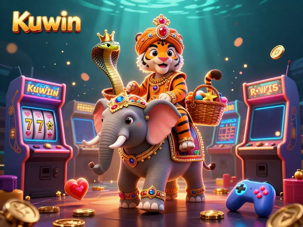 Kuwin brings excitement with its vibrant games featuring a maharaja tiger and a jewel elephant in a magical underwater world.