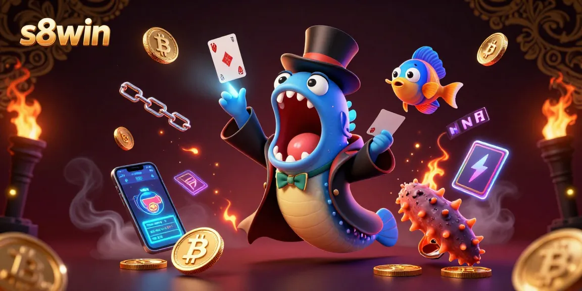 Experience thrilling action at s8win with a vibrant, animated casino scene featuring unique sea creatures.