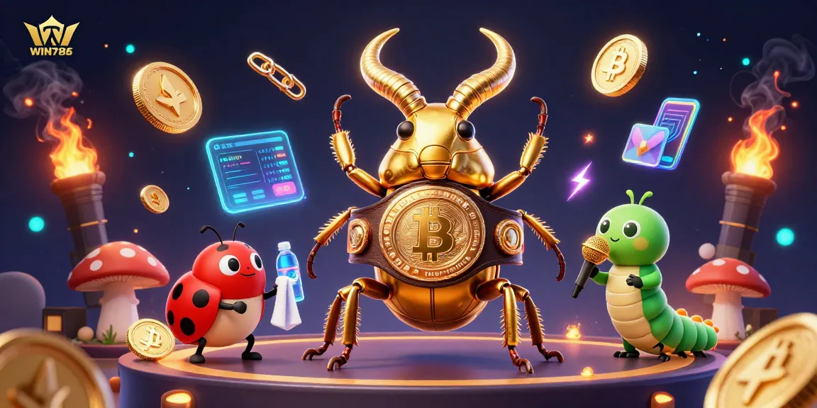 WIN786 showcases an exciting scene with vibrant characters battling for big wins in online betting.