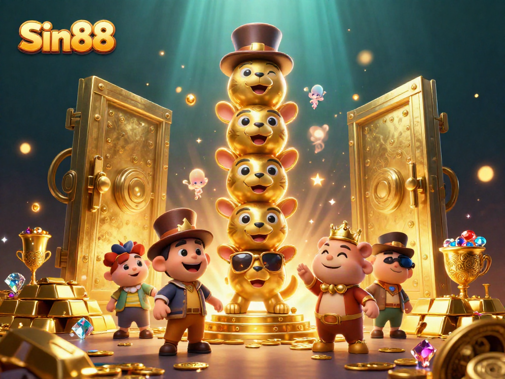 Experience thrilling gaming at Sin88 with vibrant totem and treasure elements.