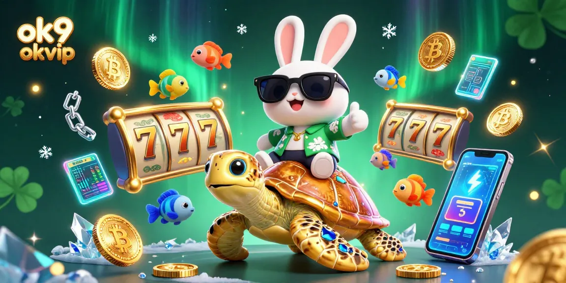 Experience thrilling gaming with ok9 okvip while enjoying vibrant 3D casino illustration.