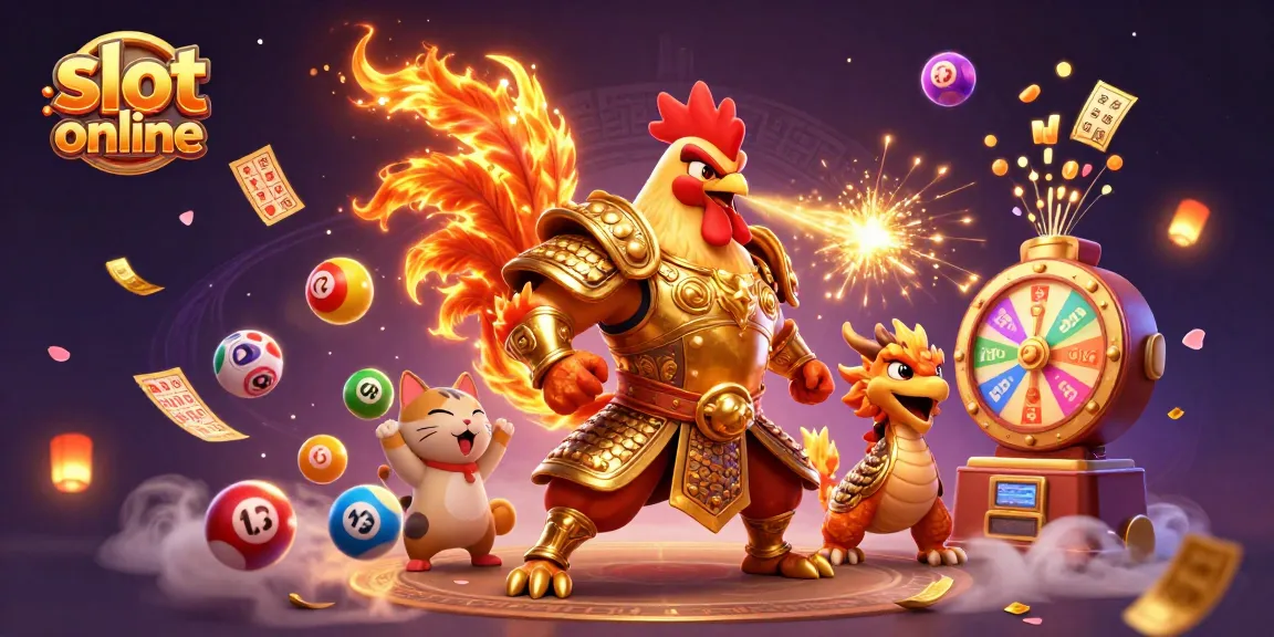 Menangkan slot online dengan ilustrasi pertarungan ayam dan naga saat bermain!