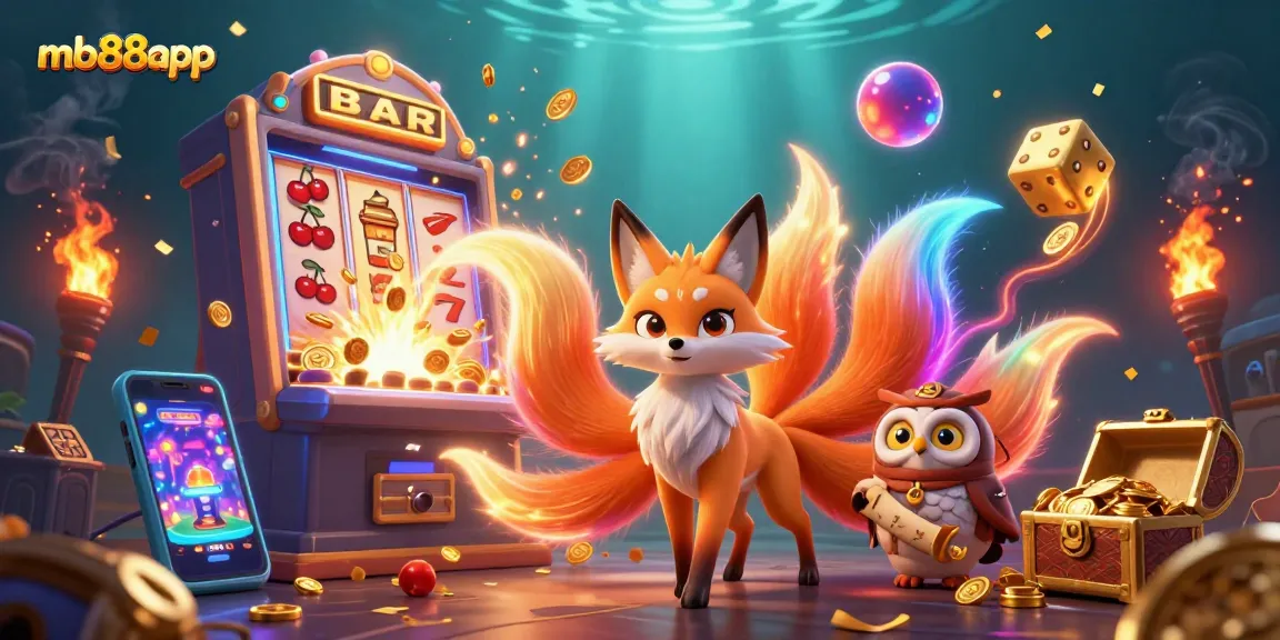 Try your luck with mb88app’s animated jackpot explosion, featuring vibrant characters and colorful casino elements!