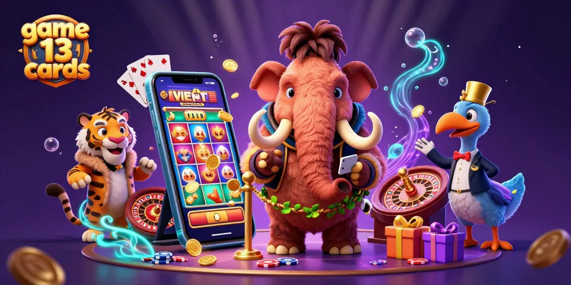 Engage in the strategic game 13 cards with vibrant casino characters and immersive gaming elements.