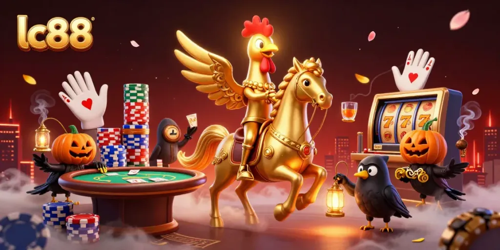 Experience the exciting lc88 casino scene with vibrant elements and characters in action.