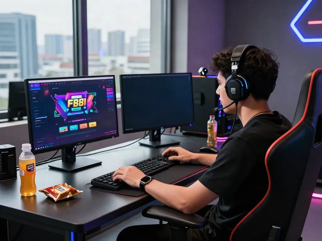 Exciting gaming scene at https://fb88mx.com/ showcasing an esports player engaging with the platform.