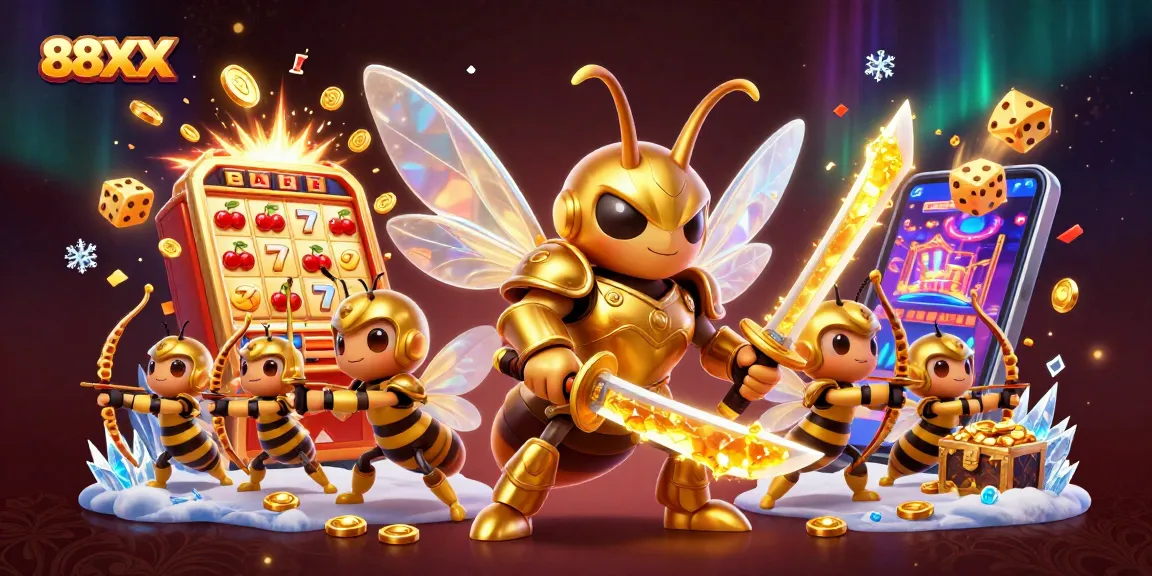 88XX showcases a vibrant casino scene with a golden samurai hornet and dynamic game elements.