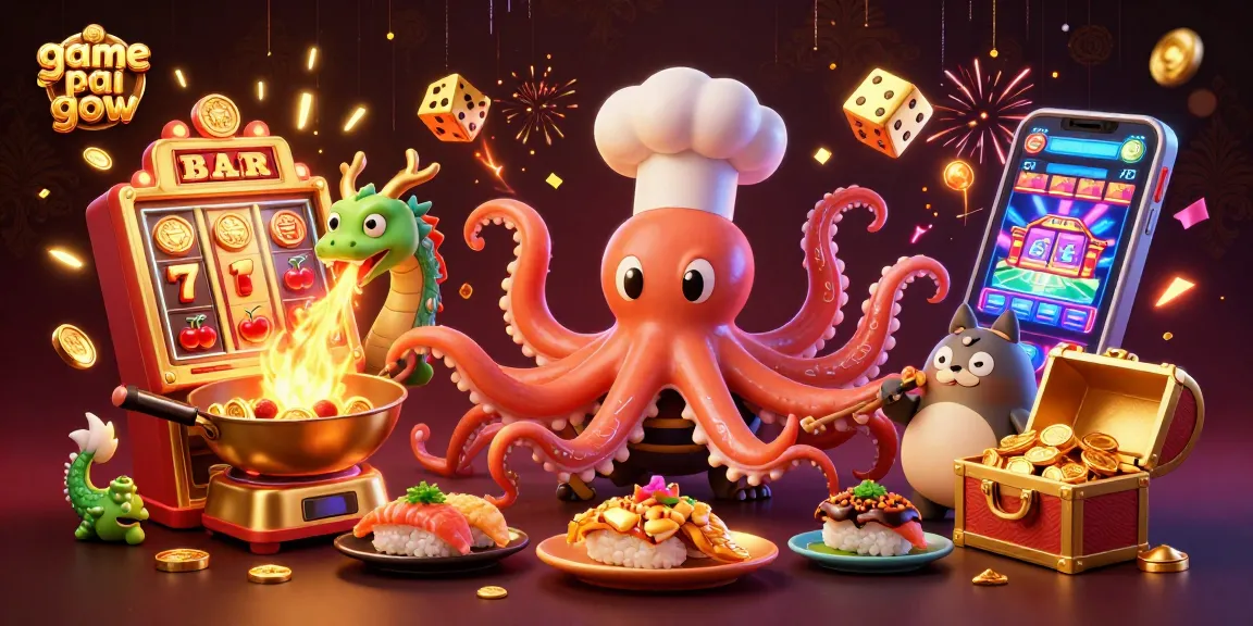 Engage in game pai gow with vibrant characters and dynamic casino elements in a thrilling 3D illustration.