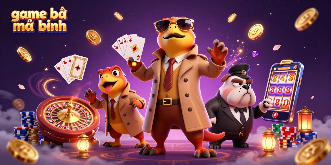 Engage in the exhilarating game bài mậu binh with raptors scheming at a casino doorway.