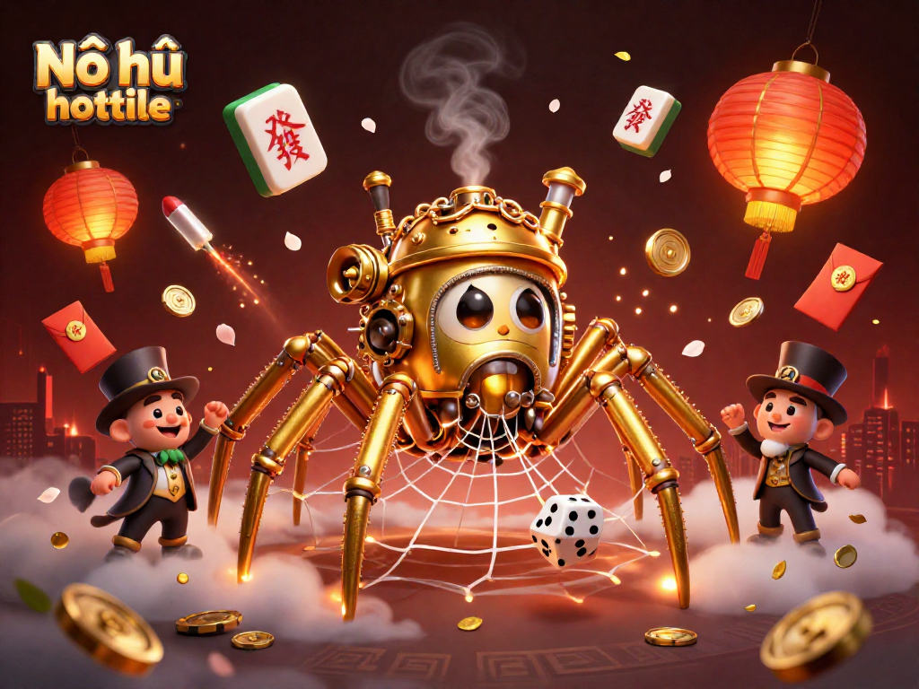 Experience thrilling Nổ hũ hotline action with animated characters and vibrant casino elements in a dynamic 3D scene.