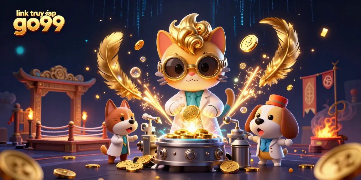 Experience thrilling action in the link truy cập go99, featuring cartoon characters amidst gambling elements.