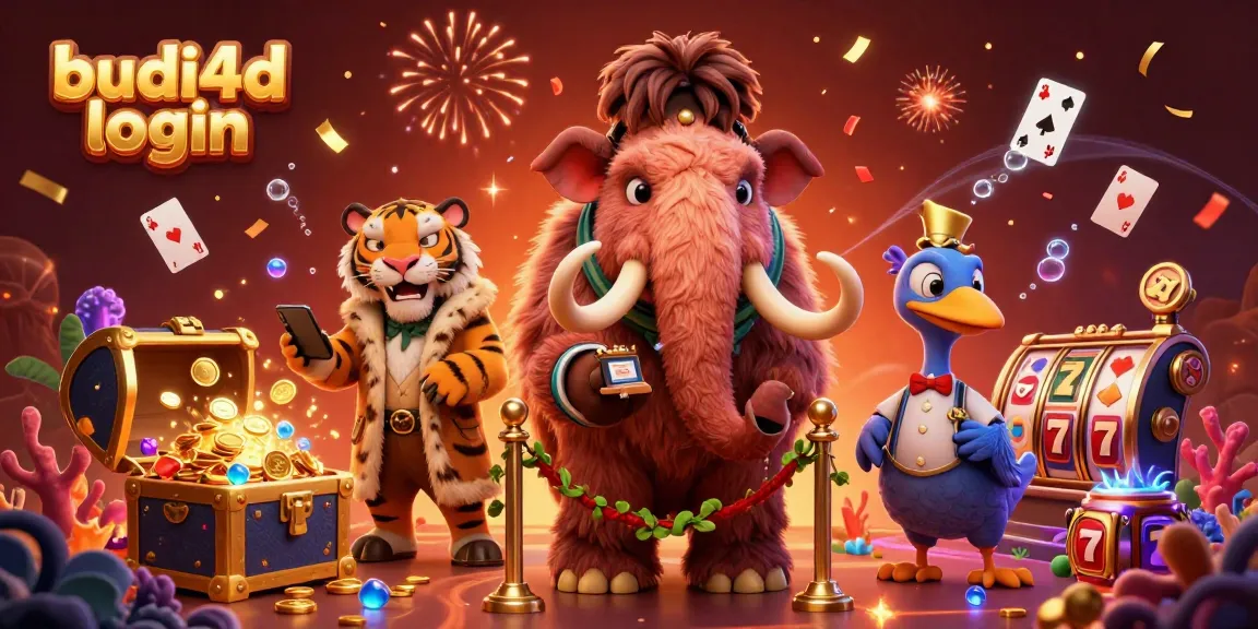 Engage with budi4d login in an exciting 3D casino scene filled with animated characters and vibrant game elements.