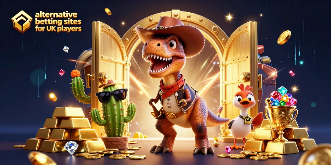 Experience thrilling action with alternative betting sites for UK players in this vibrant casino illustration.