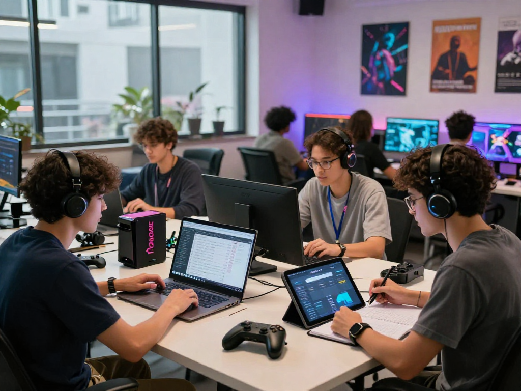 Engaged shoppers utilizing daftar DRAGON222 in a modern e-commerce workspace, showcasing gaming strategy.