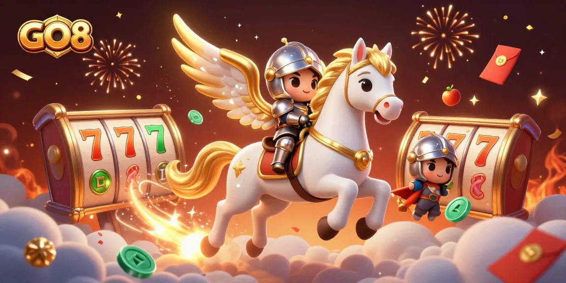 Experience excitement at GO8 with vibrant, animated slot reels and dynamic game elements.