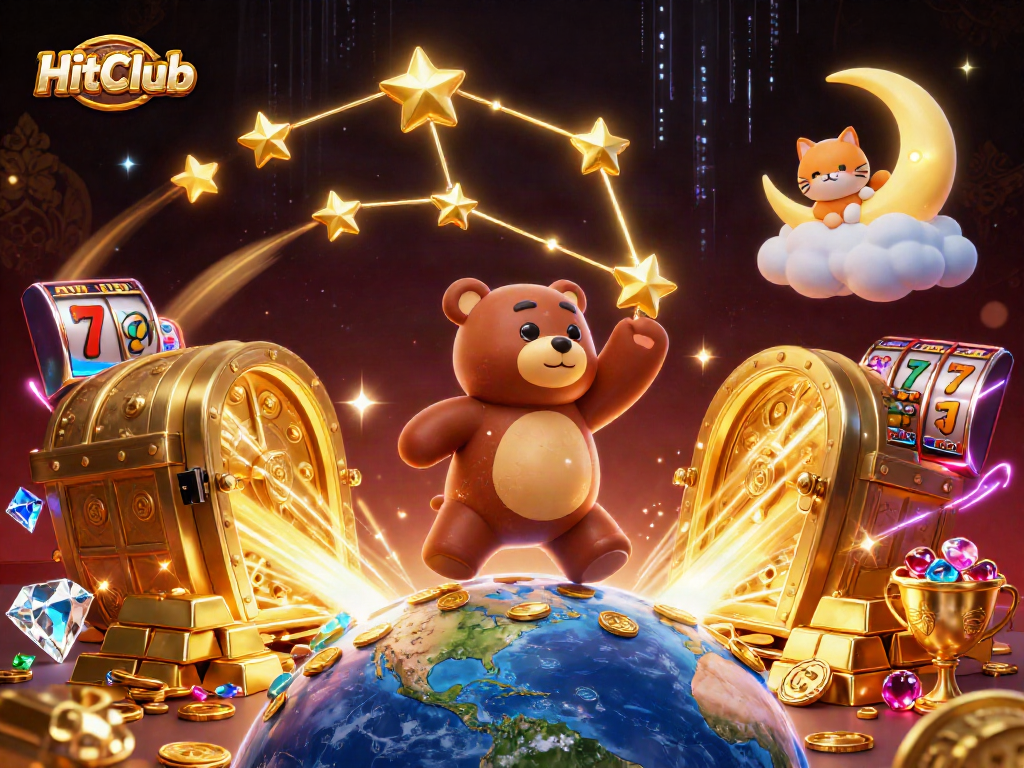 Engage with HitClub's winning strategies in a vibrant casino world filled with treasures and excitement.