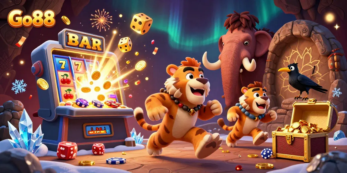 Experience Go88's thrilling prehistoric casino with a dynamic slot machine jackpot explosion.