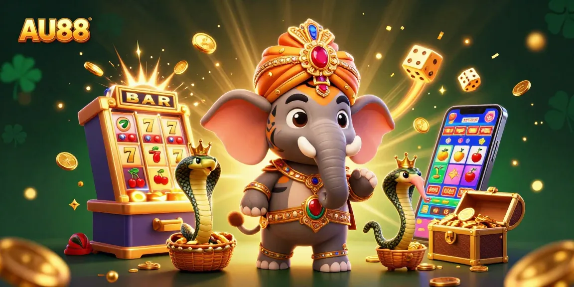 Experience vibrant excitement with AU88's dynamic casino scene featuring engaging symbols and characters.
