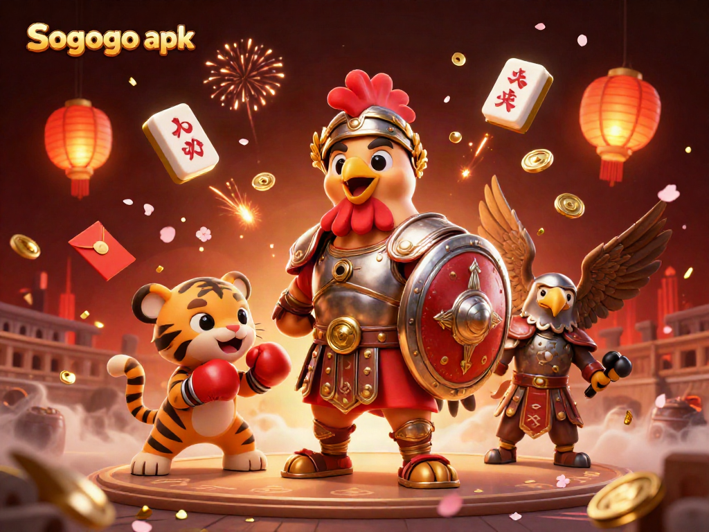 Experience thrilling gameplay with Sogogo apk featuring a dynamic 3D casino gladiator scene.
