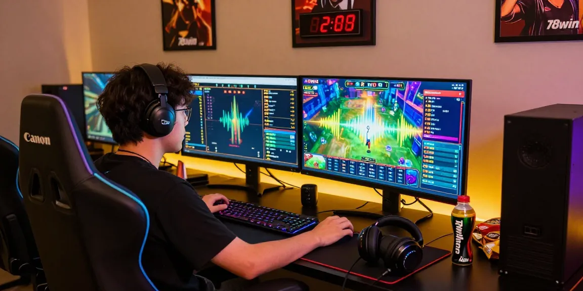 Exciting gaming atmosphere at 78win.com with players engaged in live betting and digital challenges.