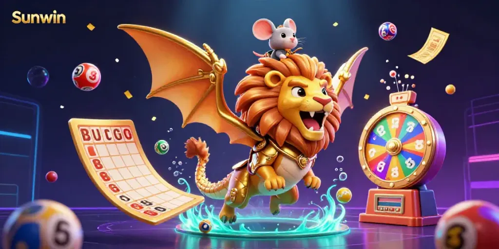 Experience thrilling gameplay at Sunwin with vibrant lottery elements in this dynamic scene.