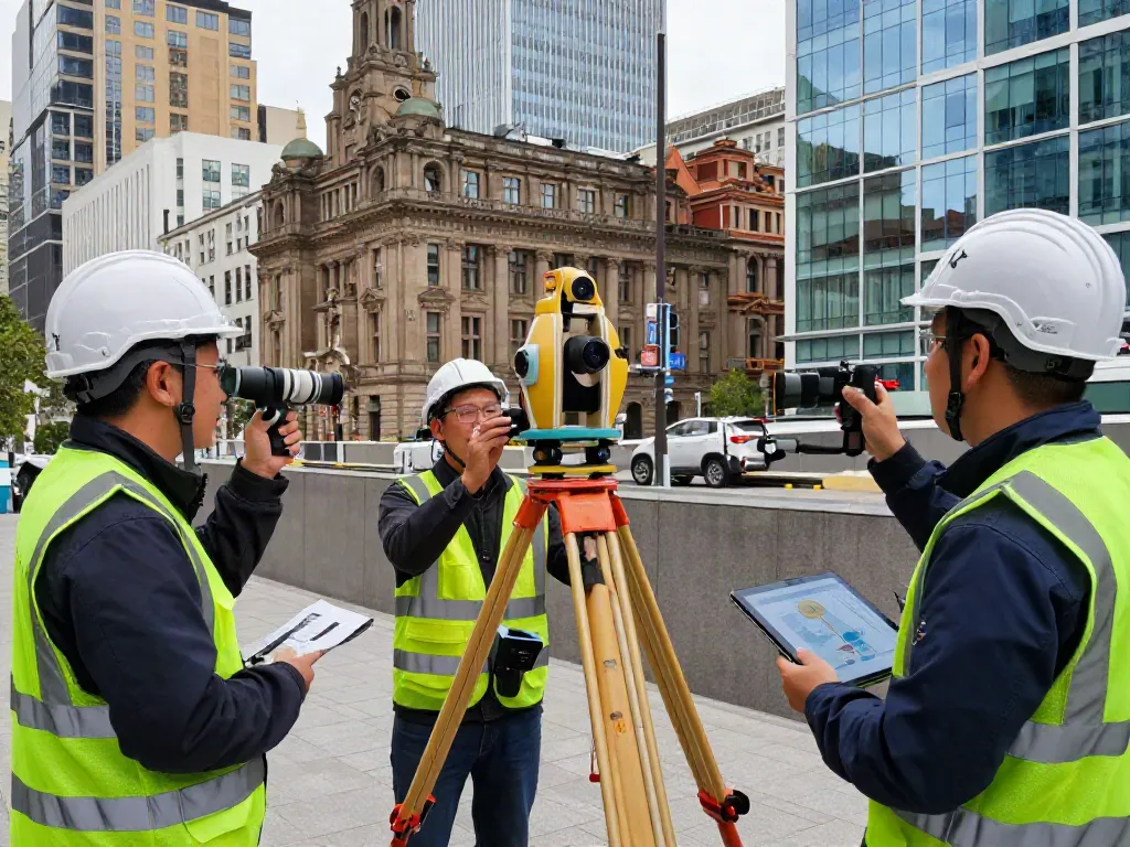 3D Laser Scanning London team using advanced surveying technology in an urban setting