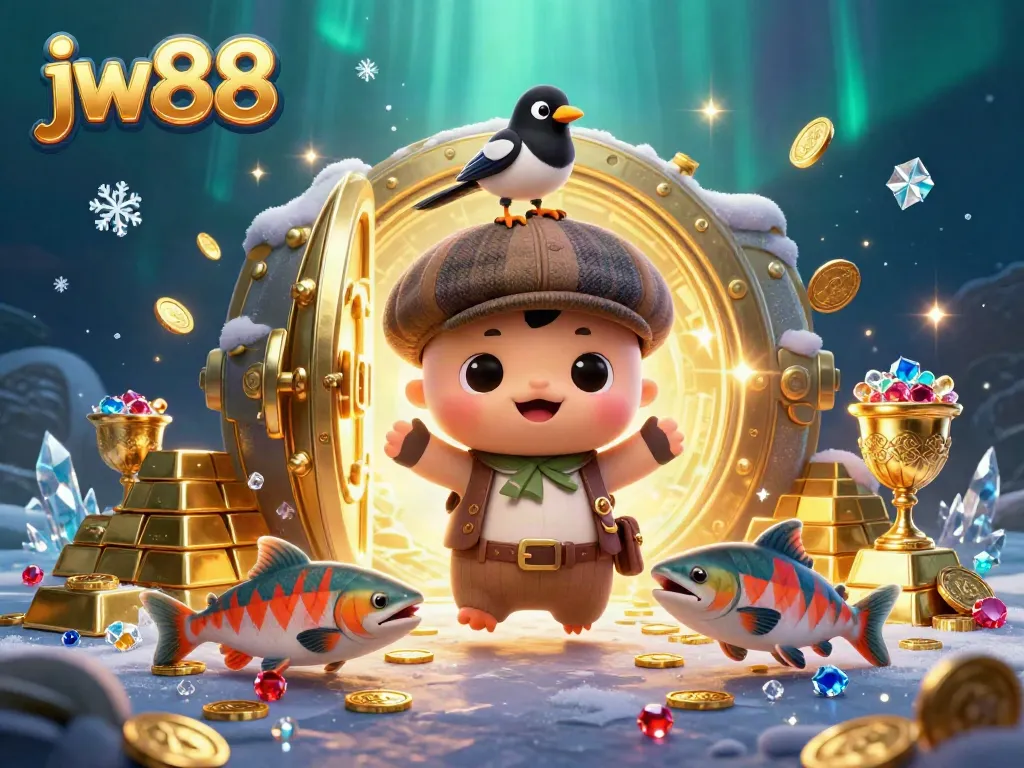 Spin the reels at jw88 with a playful Nessie and sparkling treasure, showcasing adventure and winning.