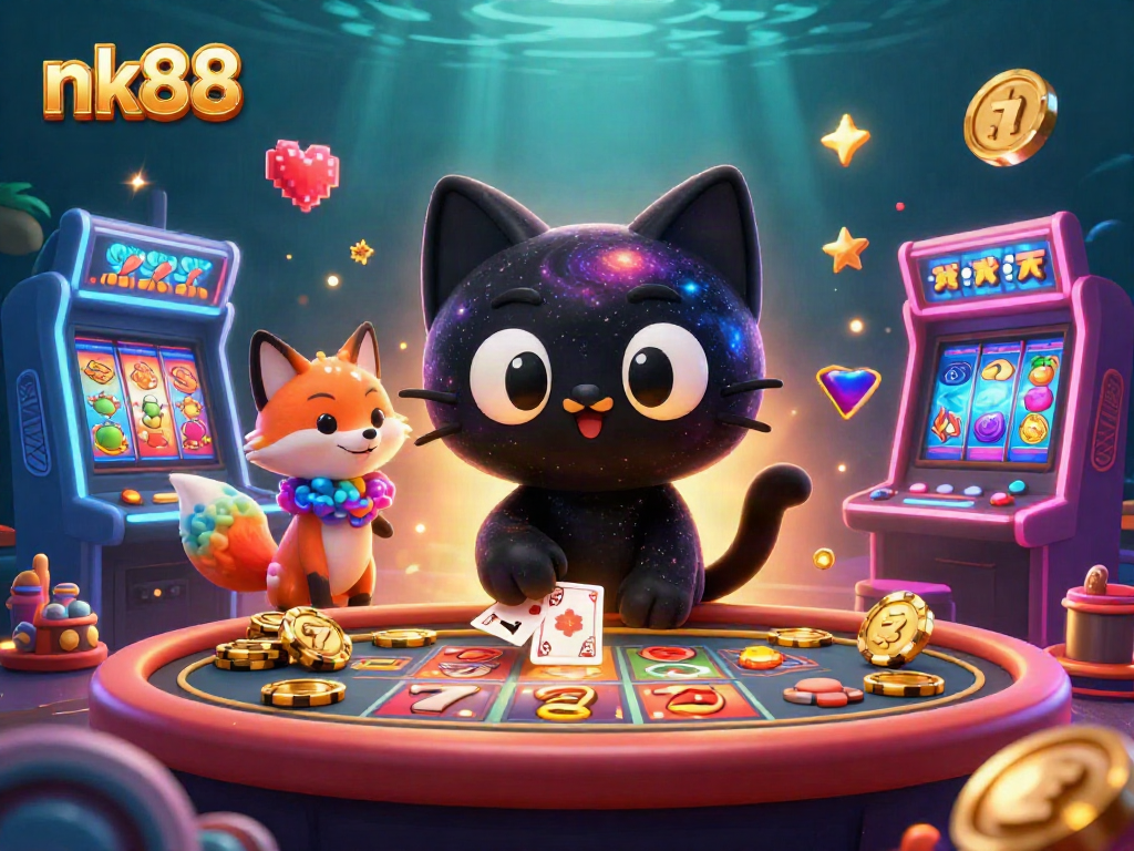 Join the fun at nk88 as the black hole cat draws in jackpot winnings with vibrant slot scenes.