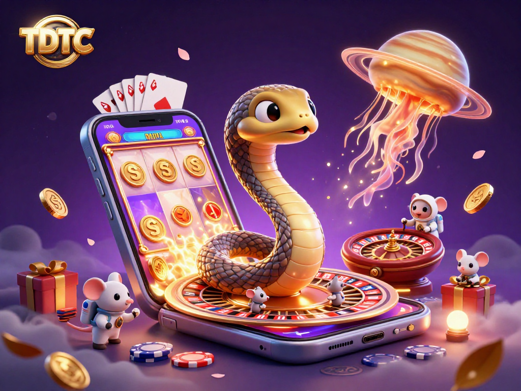 Engage in cosmic betting excitement with TDTC, featuring a Saturn ring snake and astronaut mice.