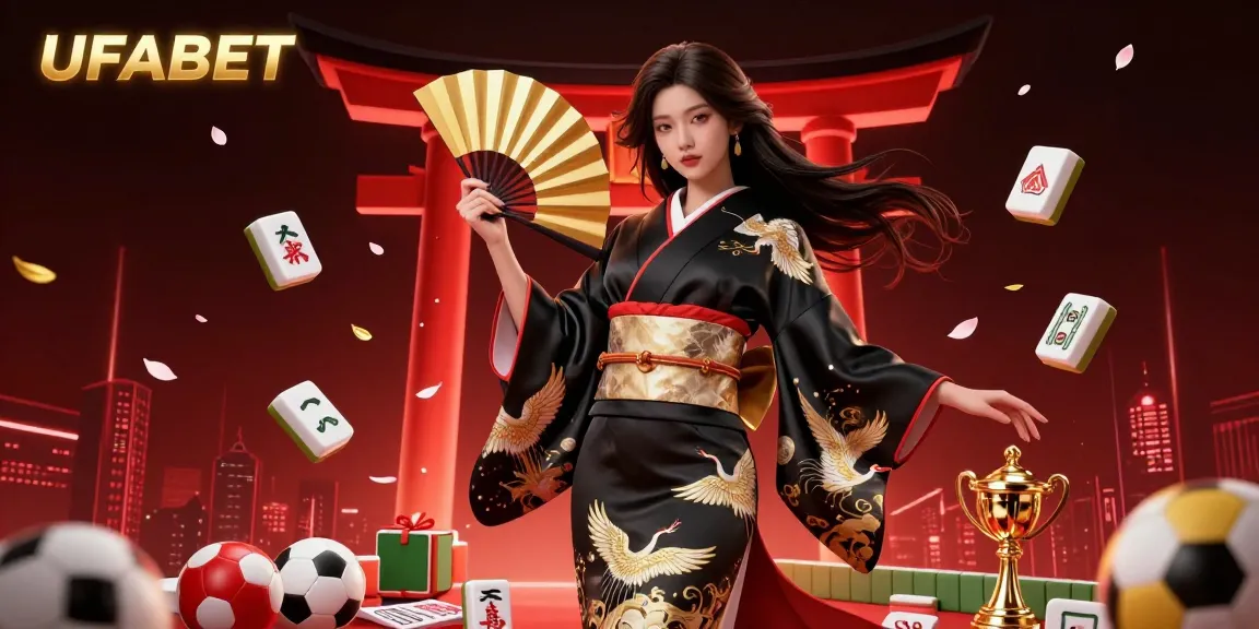 Experience the excitement of UFABET sports betting with a vibrant, dynamic casino scene featuring Asian elegance and gaming action.