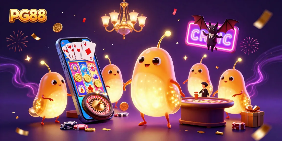 Play vibrant PG88 slot games amidst animated glowworms lighting the scene.