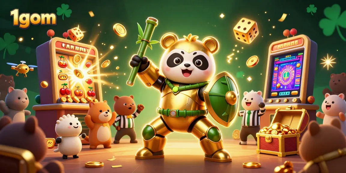 Experience thrilling casino action with 1gom's panda pilot in a vibrant gaming arena.