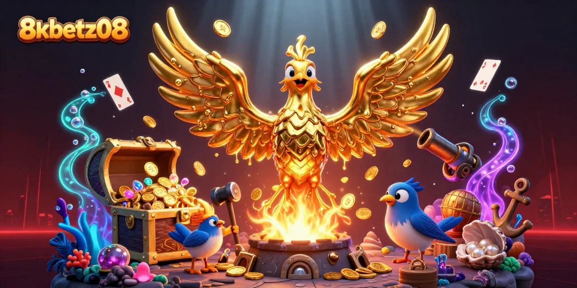 Experience exhilarating wins at 8xbetz08 with a magical casino scene featuring molten gold and treasures.