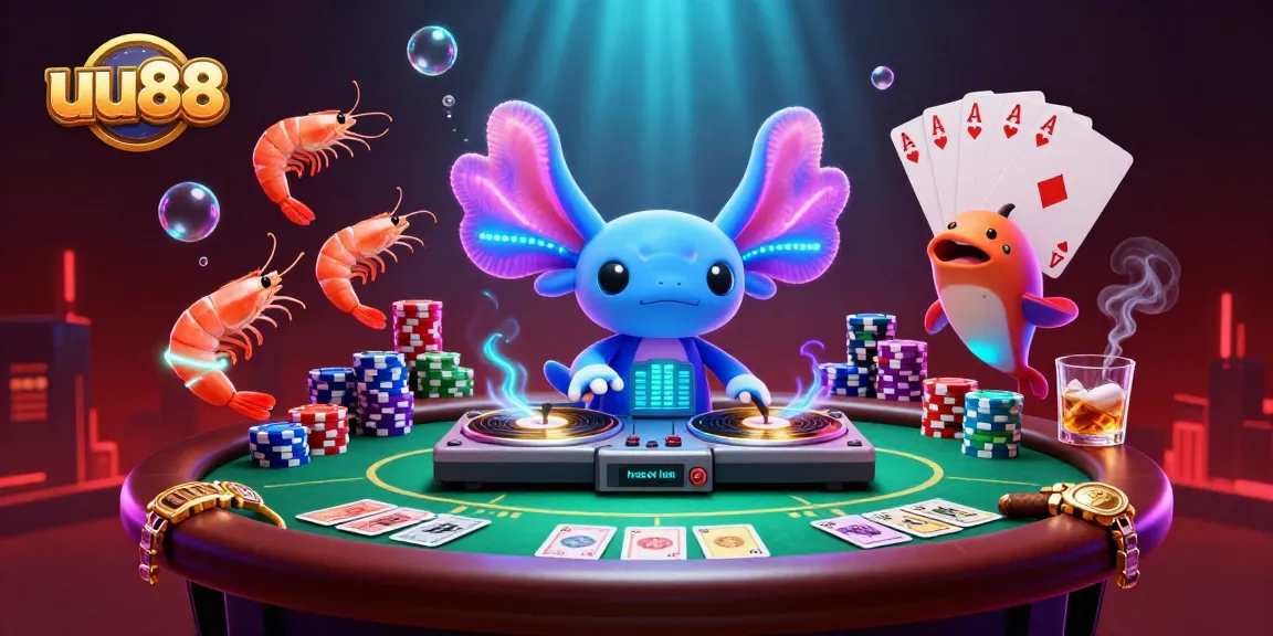 Experience the vibrant gaming atmosphere of uu88 with our unique underwater casino illustration featuring dynamic gaming elements and characters.