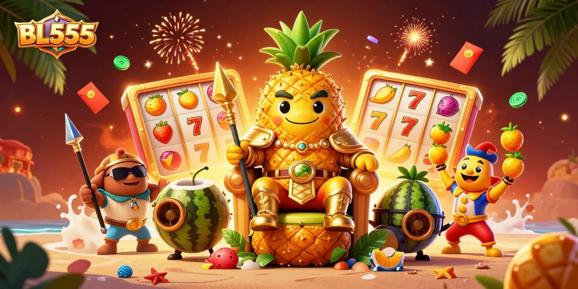 Engaging BL555 casino illustration showcasing vibrant gaming elements and characters in a lively setting.
