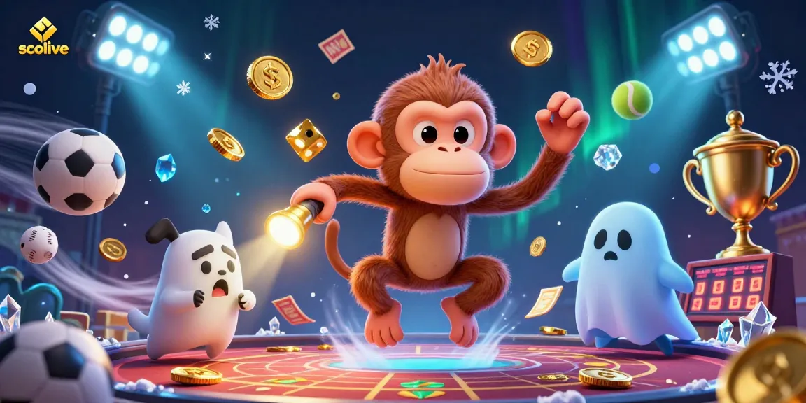 Socolive offers an exciting animation of a mischievous monkey juggling golden items in a haunted casino, capturing gamblers' attention while betting.