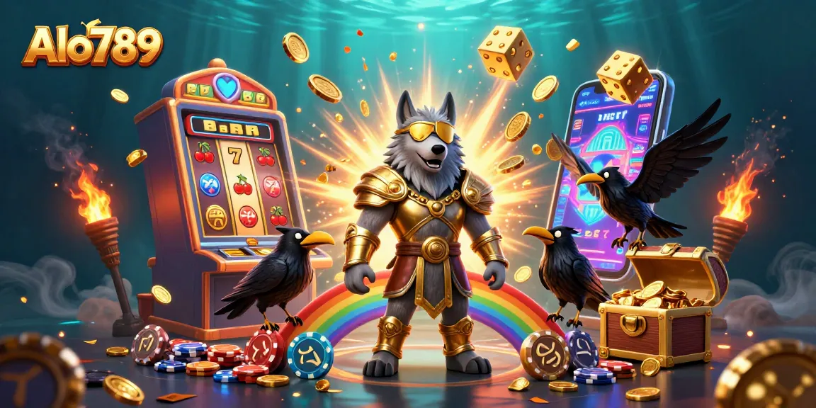 Alo789 players engaging with exciting slot machines and dynamic casino games in a vibrant scene.