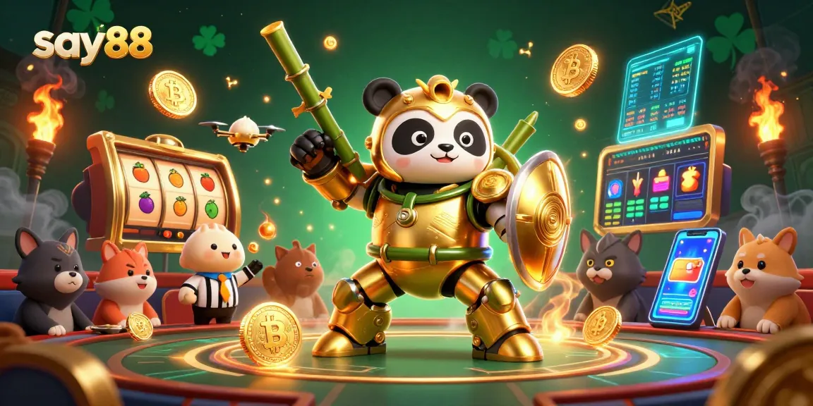 Experience the excitement with say88 in this vibrant casino arena featuring dynamic game elements and cheering spectators.