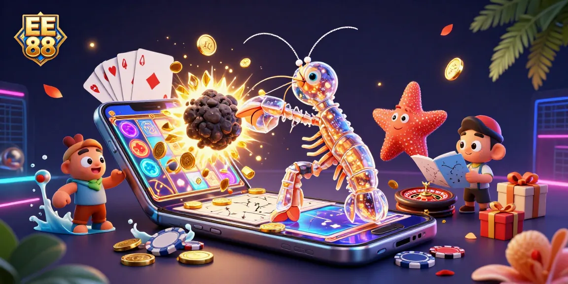 Engage with high-stakes action at EE 88, featuring a galaxy-inspired casino scene full of vibrant game elements.