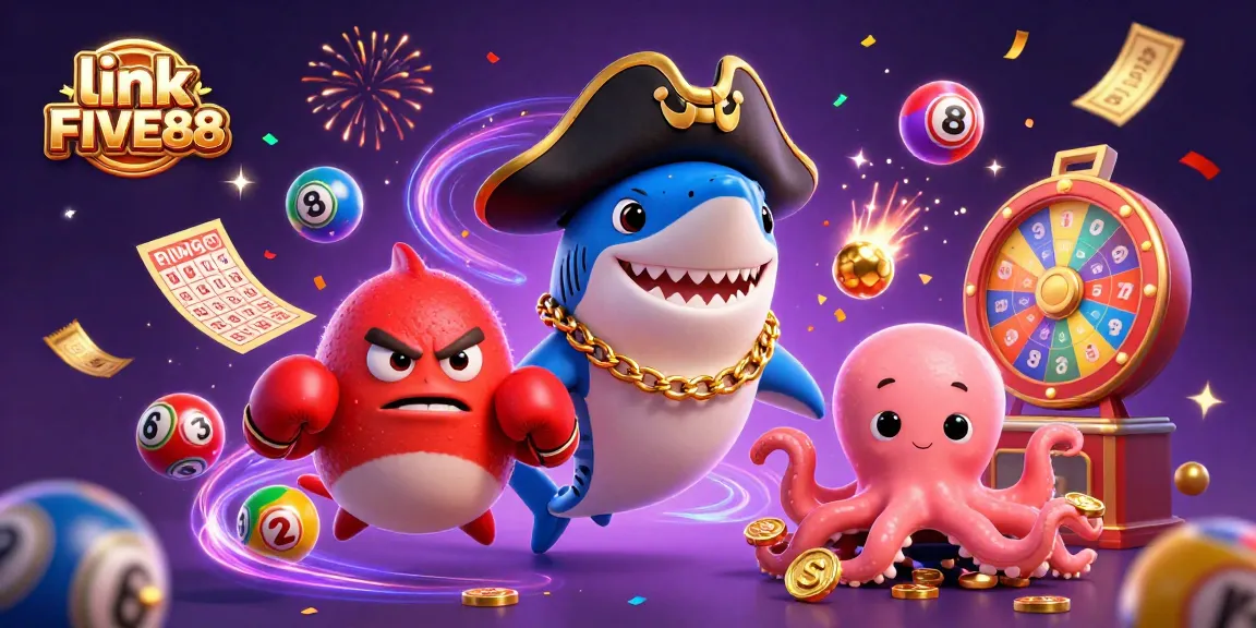 Join the excitement of gaming with link FIVE88 featuring lively characters celebrating wins.