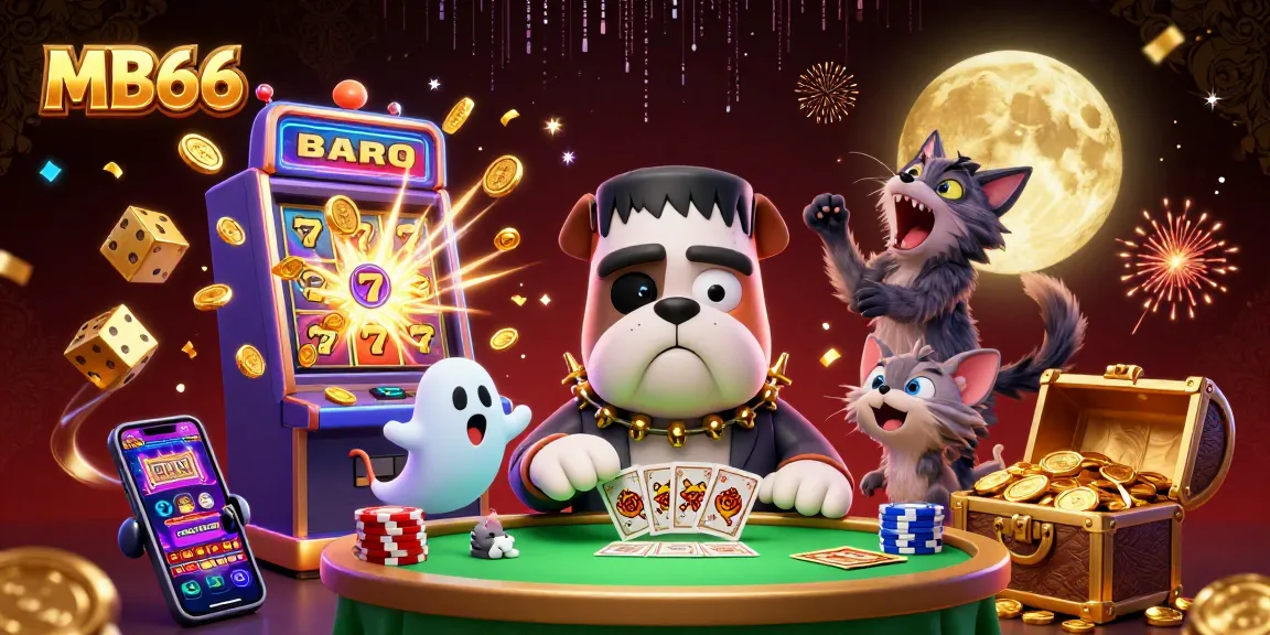 Engage with MB66 at a vibrant casino scene featuring animated characters and dynamic game elements.